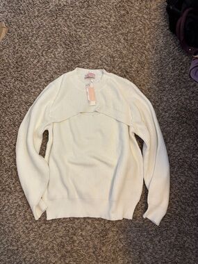 Nwt sweater with peek a boo detail